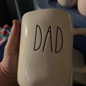 Rae Dunn White Mug with Black 'DAD' Lettering